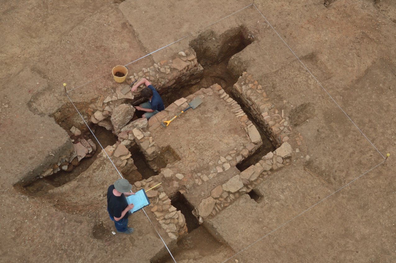 View of the stone 'smoke-house' from above (image courtesy of Aerial Cam).