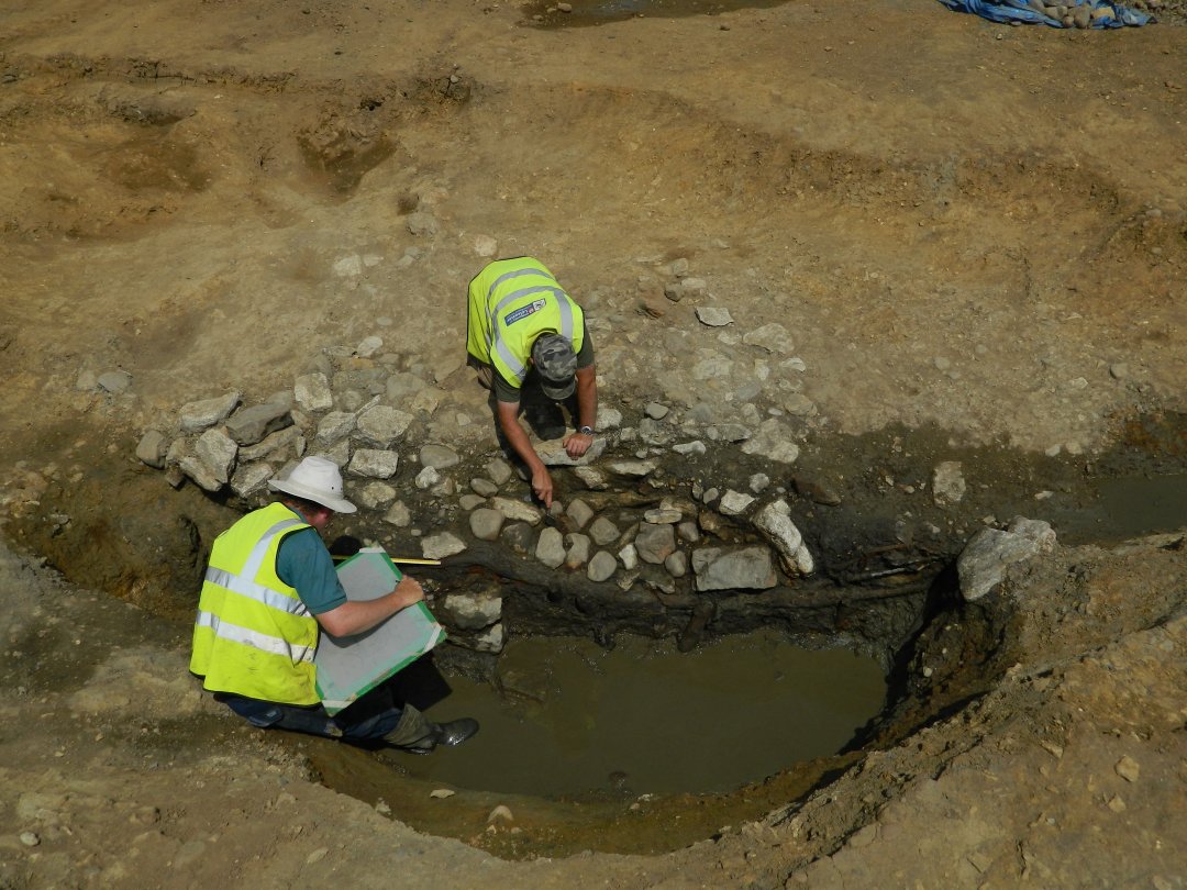 A water-hole containing preserved timbers.