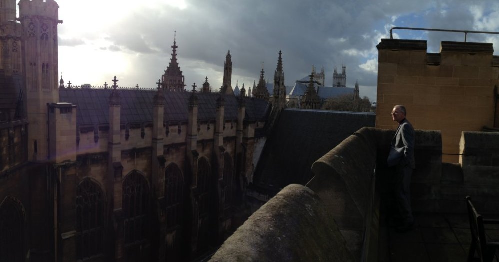 On the roof of the House of Commons.