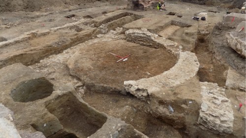 A curious Roman circular structure at Merlin Works, Bath Lane.